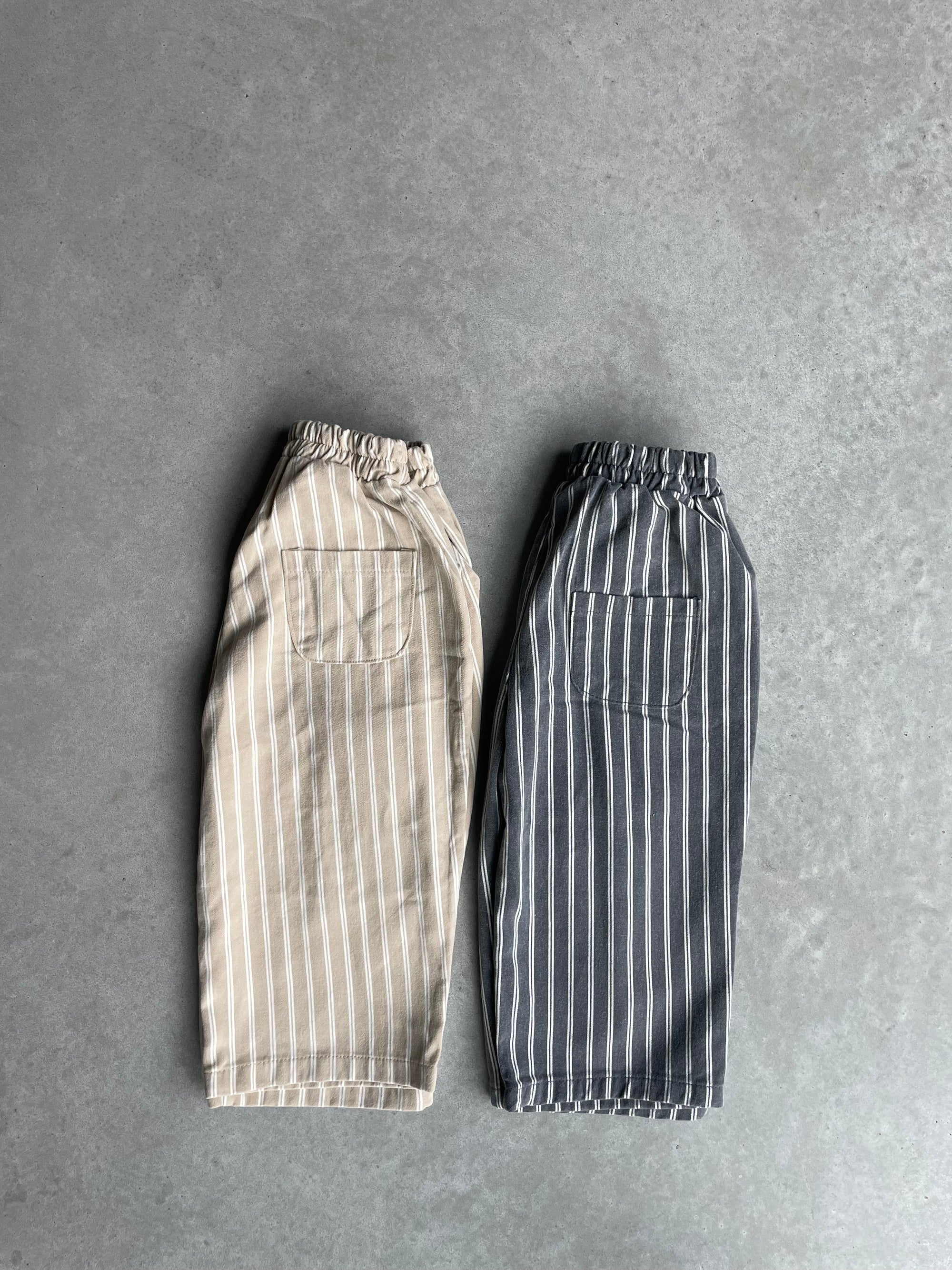 Soft striped pants - beige
