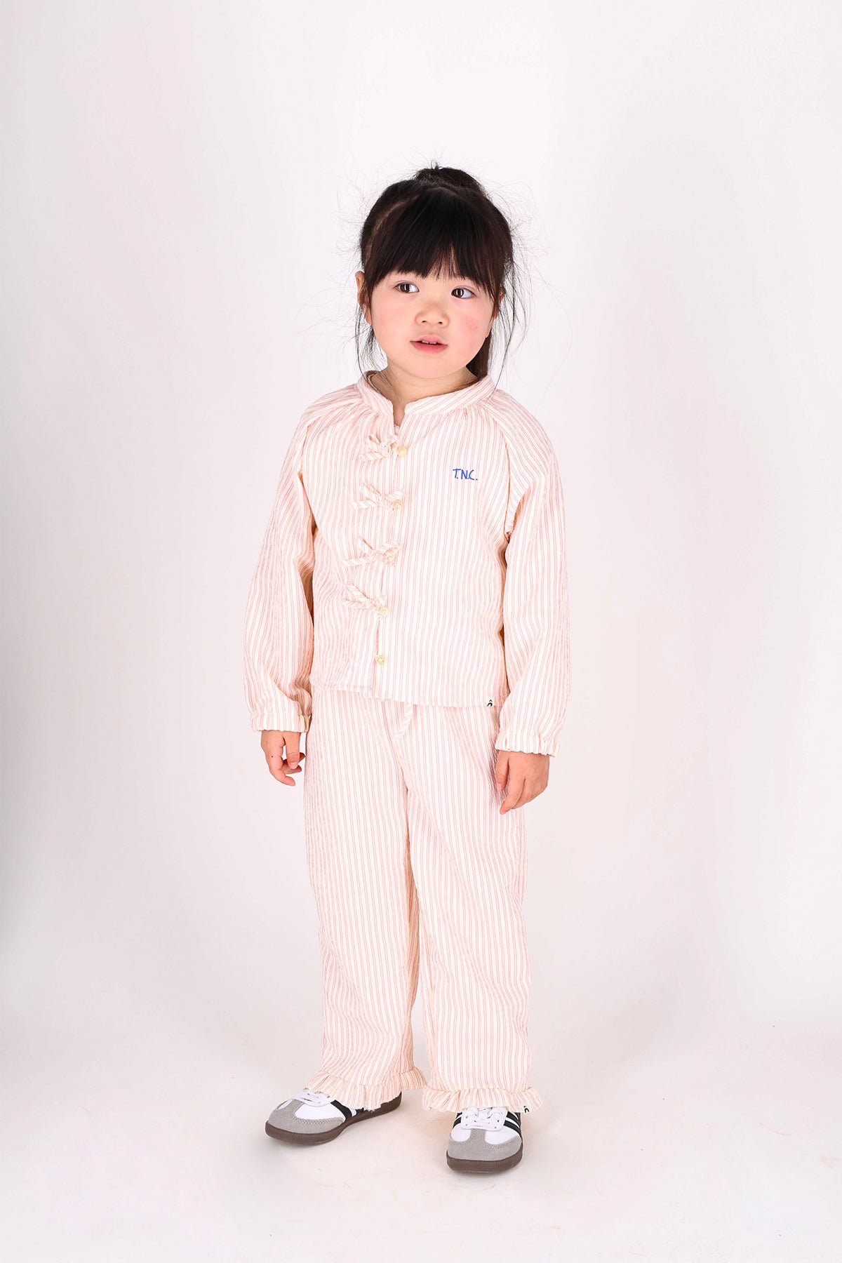 Striped frinkle pants