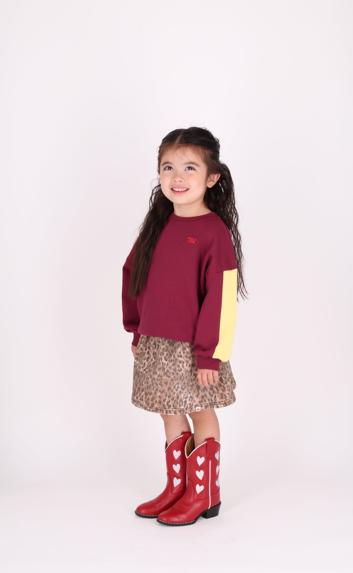 Sweater colorblock burgundy