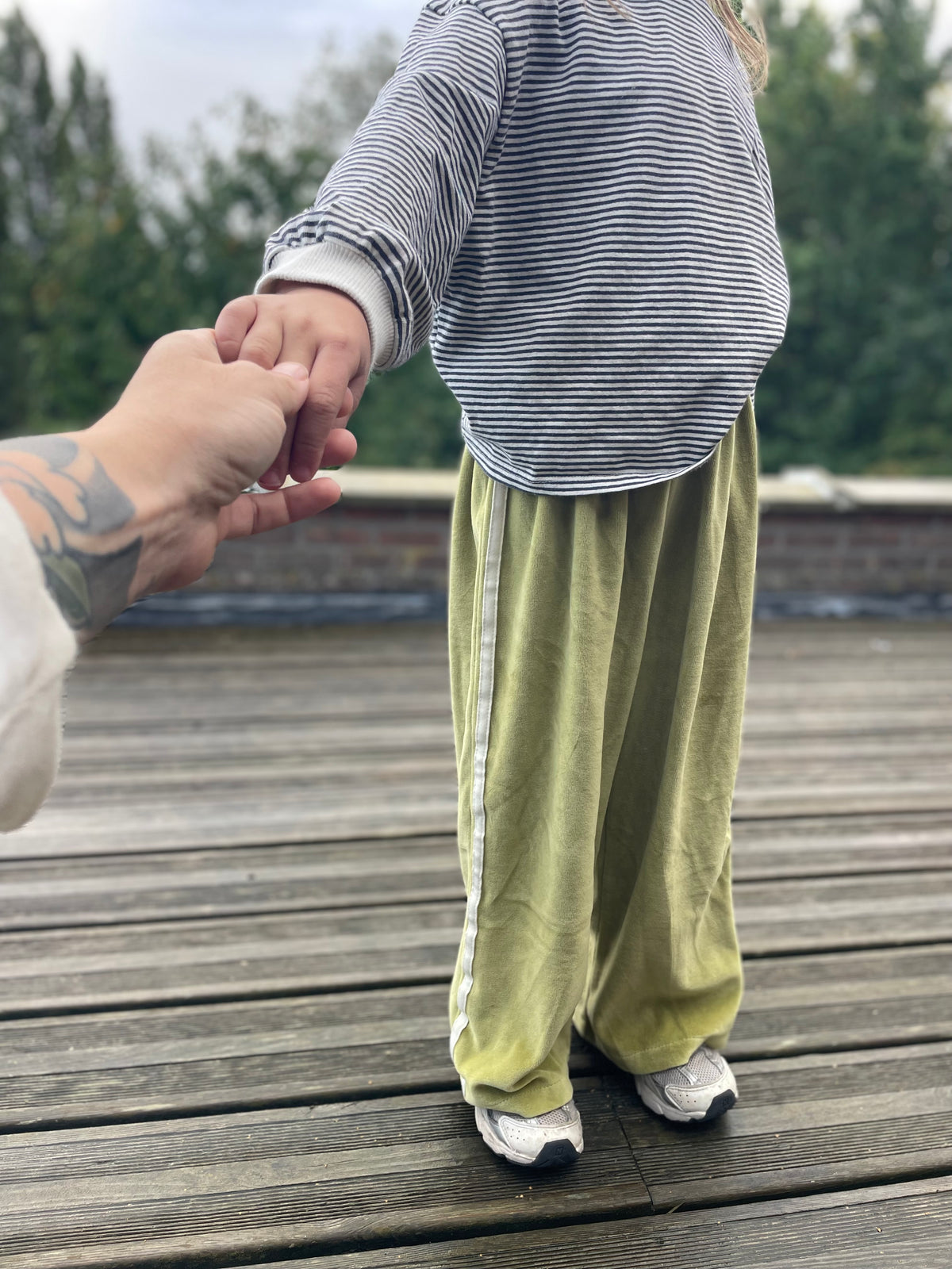 Velvet one line pants
