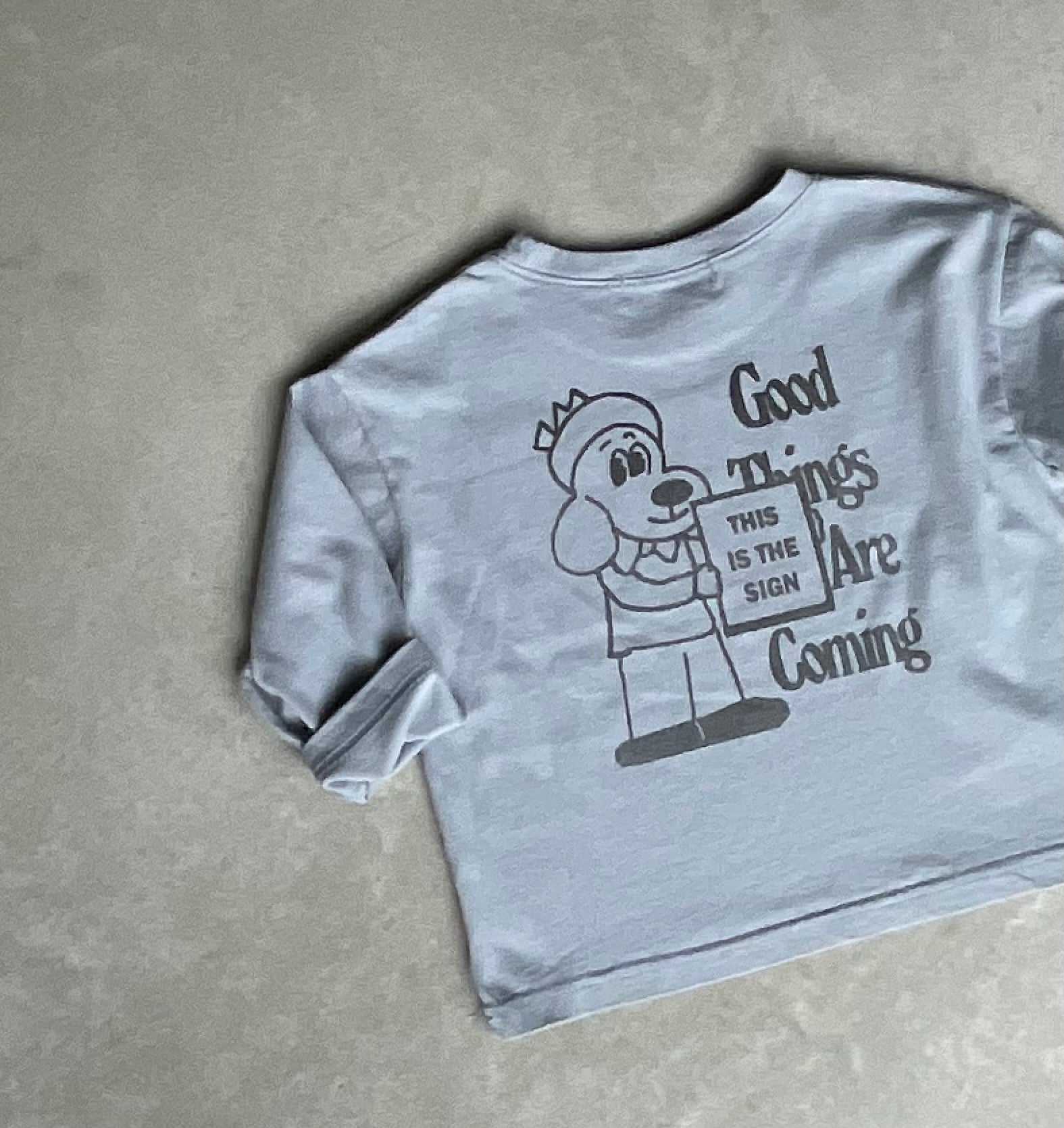 Oversized good things are coming tee - blauw