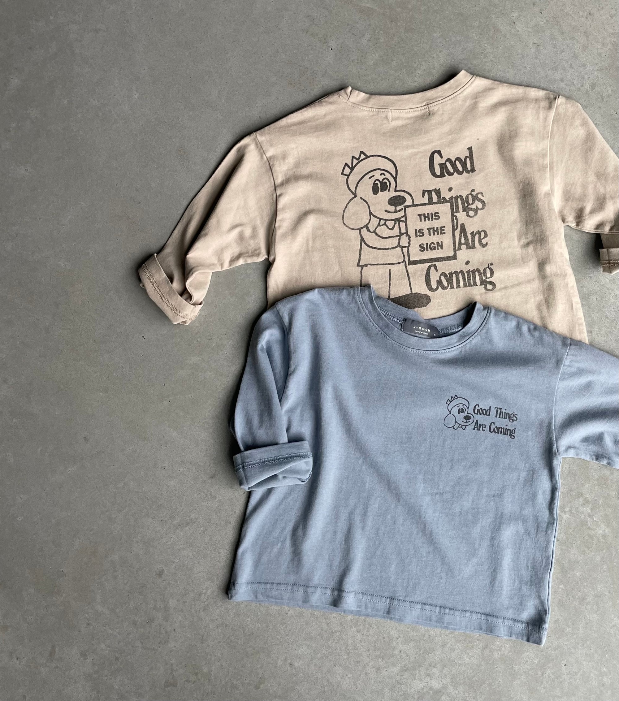 Oversized good things are coming tee - beige