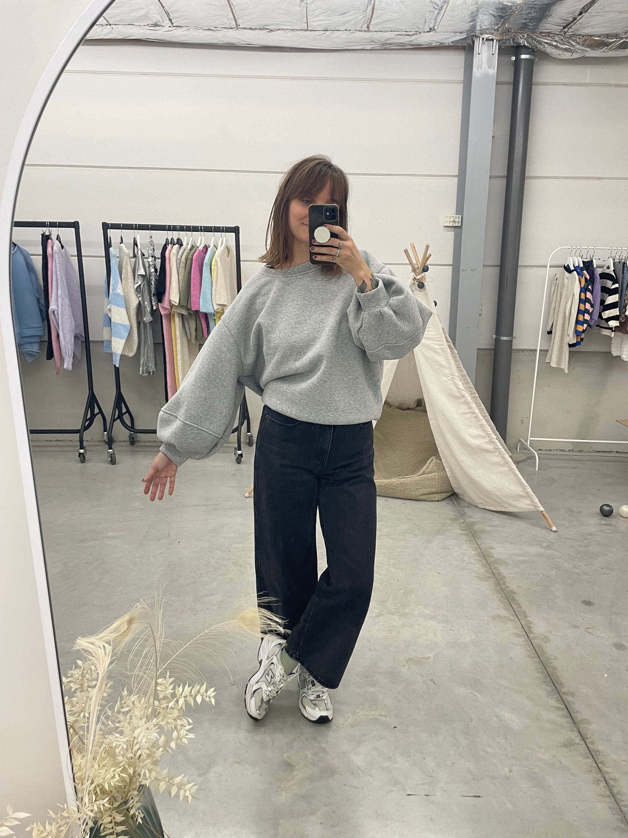 Oversized sweater met ballonmouwen