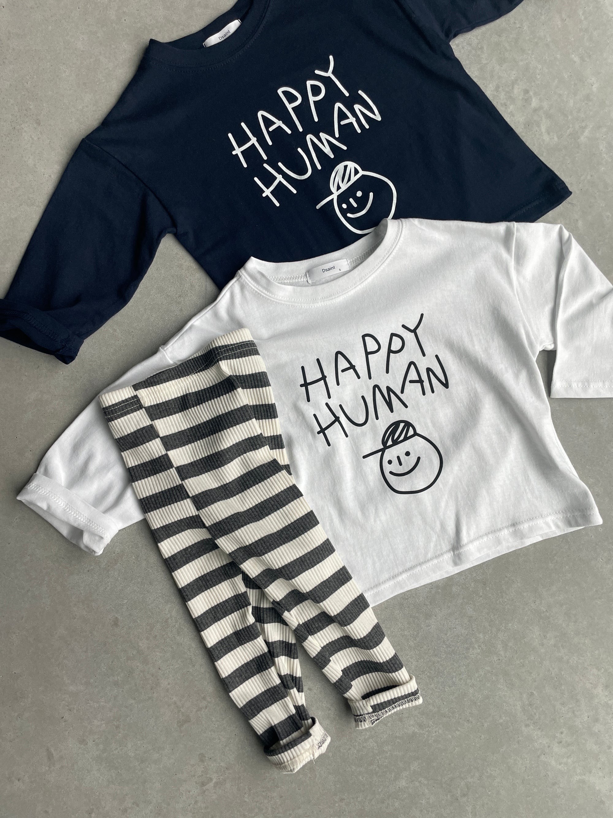 Happy human tee - wit