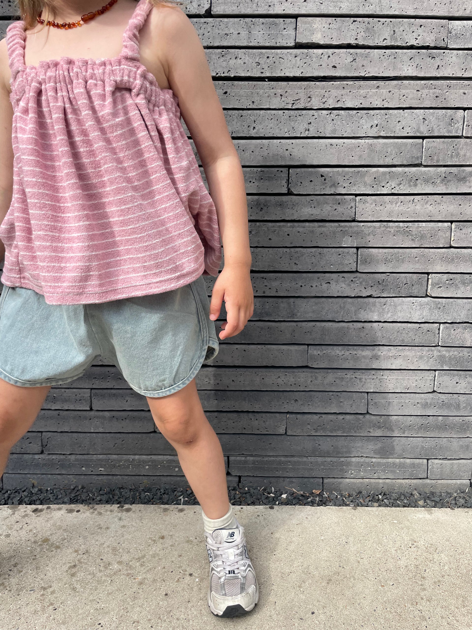 Soft striped terry top