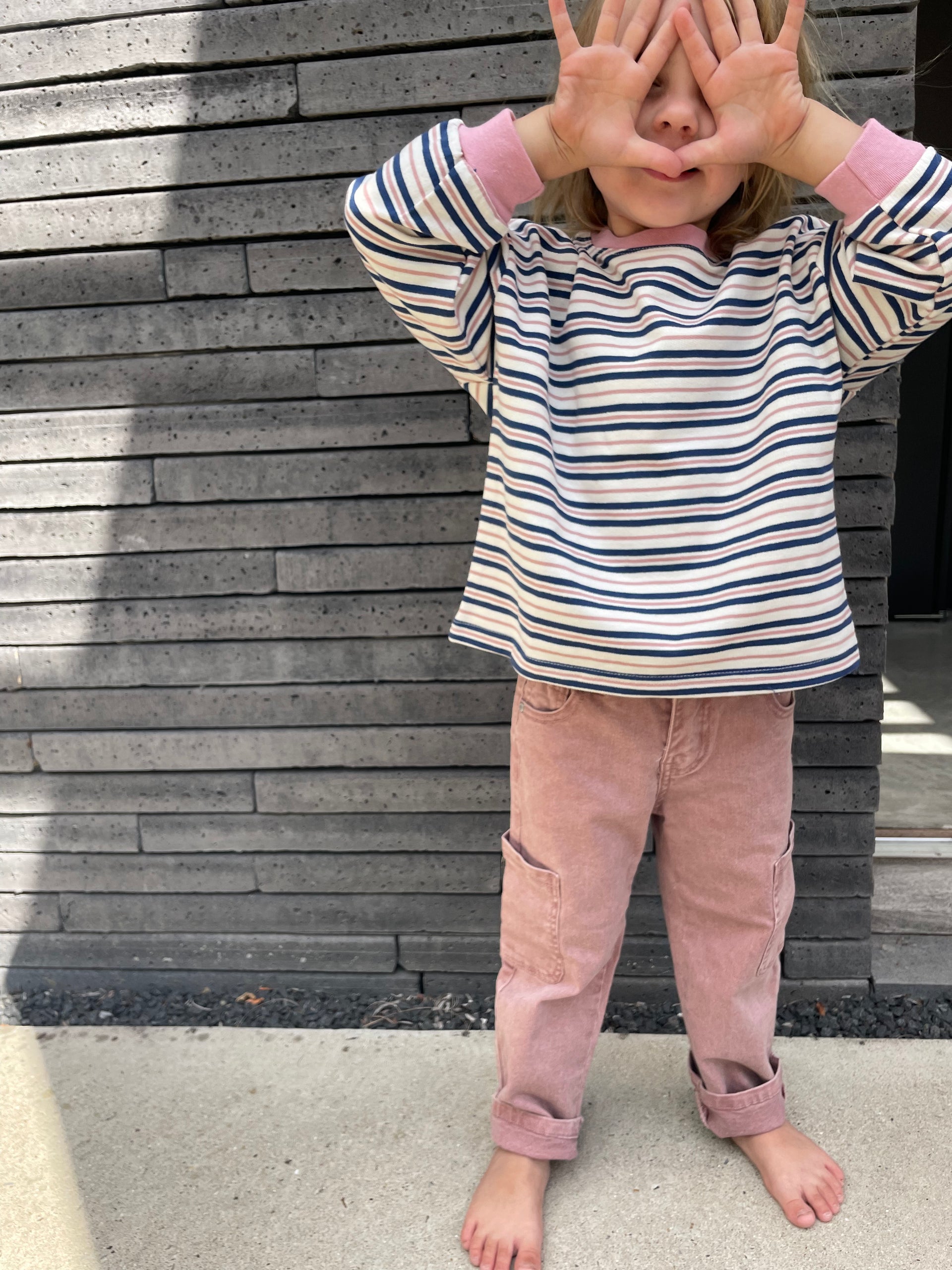 Striped sweatshirt tee