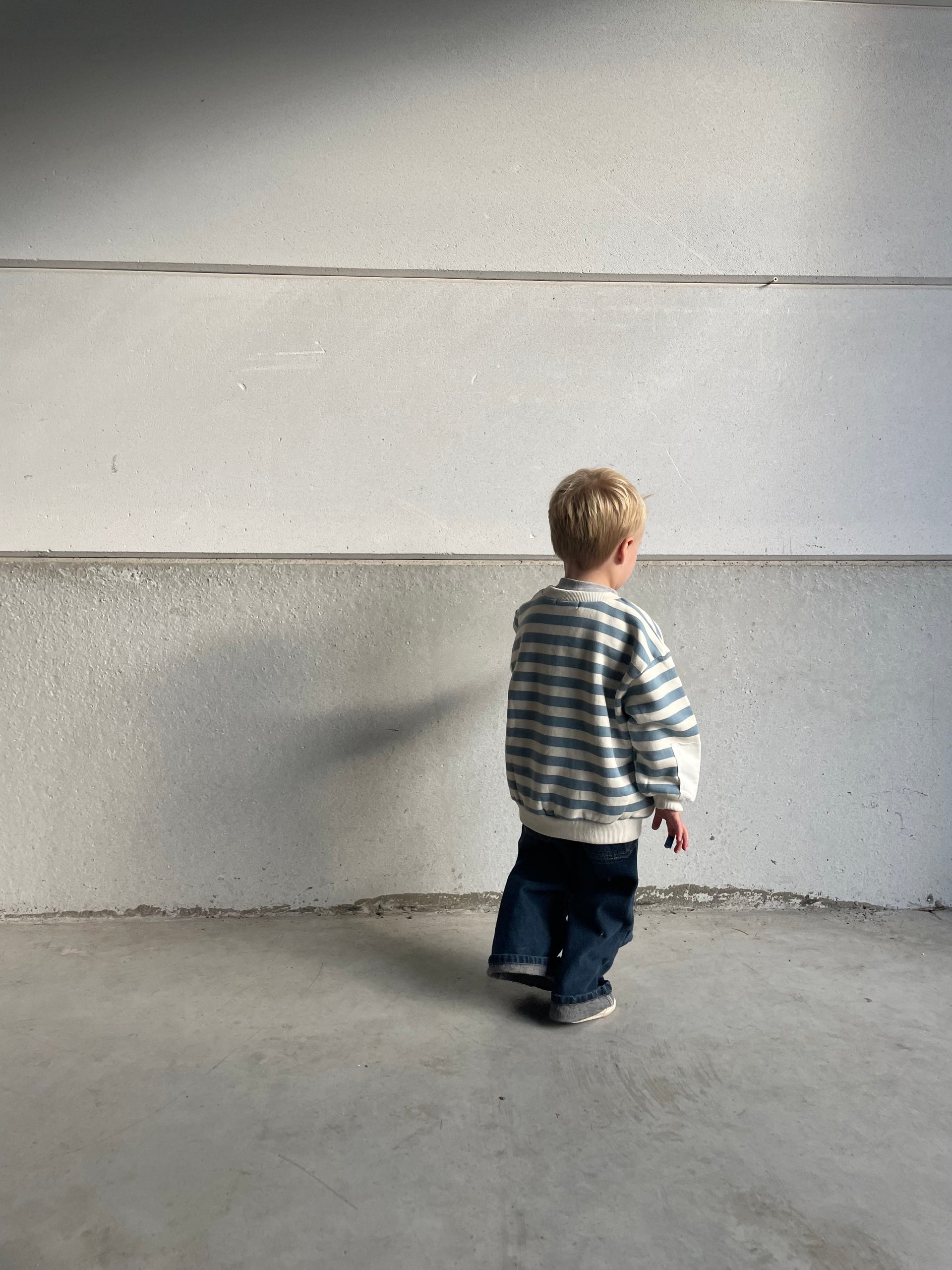 Oversized striped patch sweater