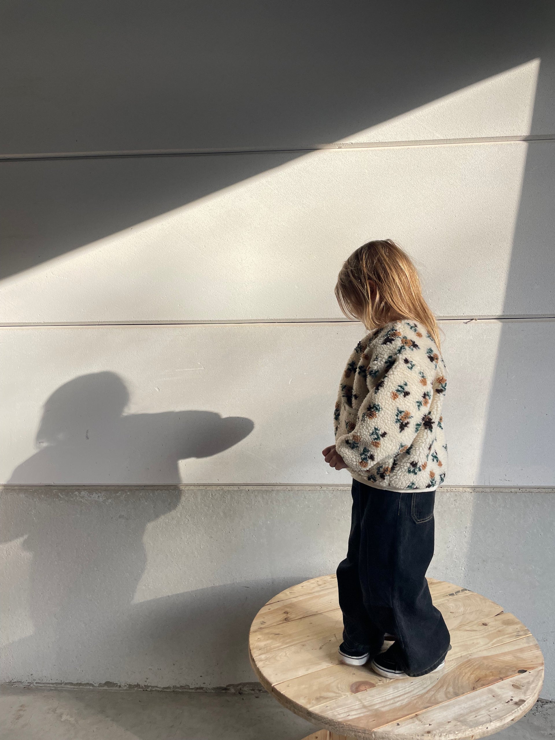 Teddy flower jacket - cream