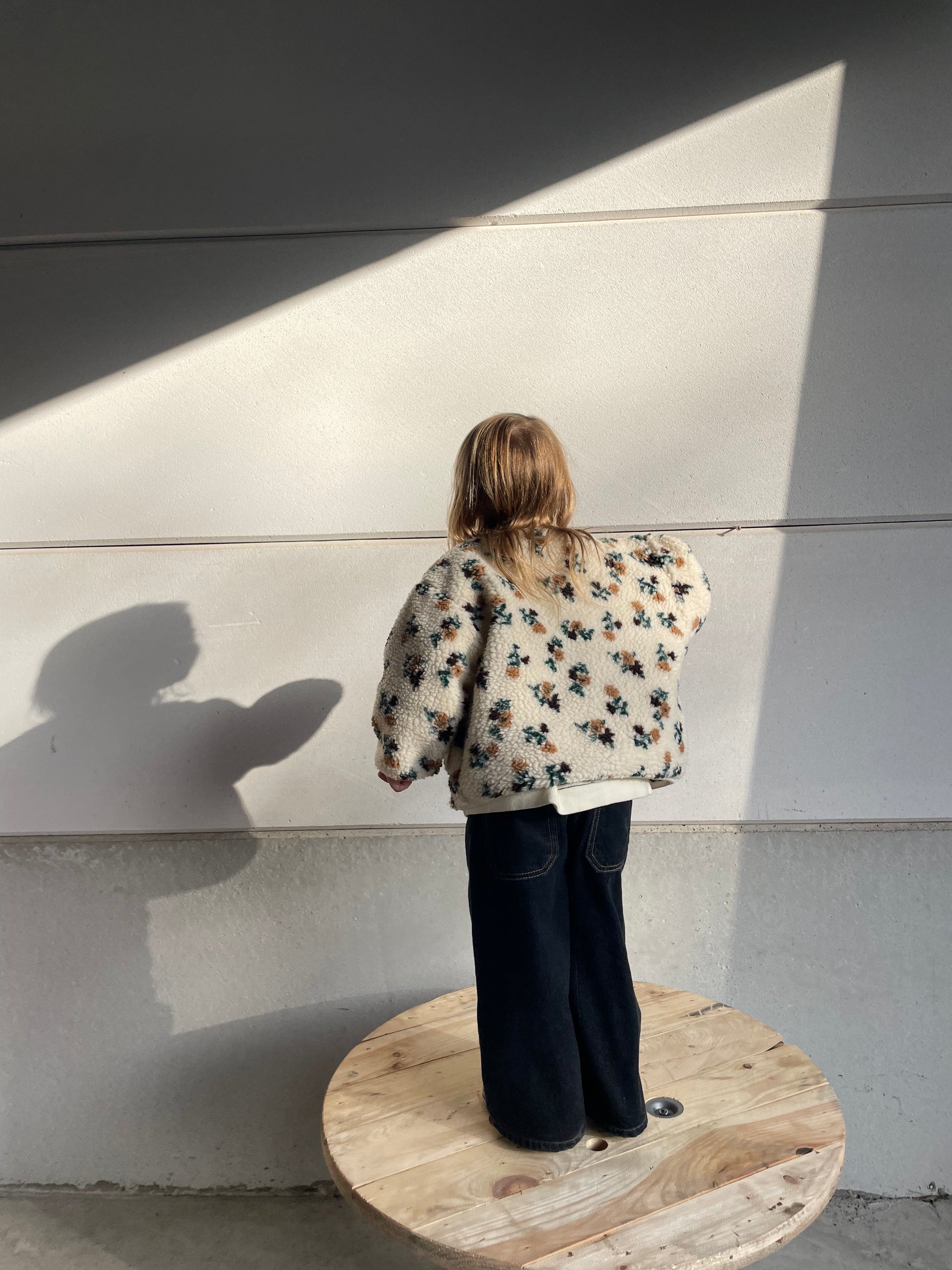 Teddy flower jacket - cream