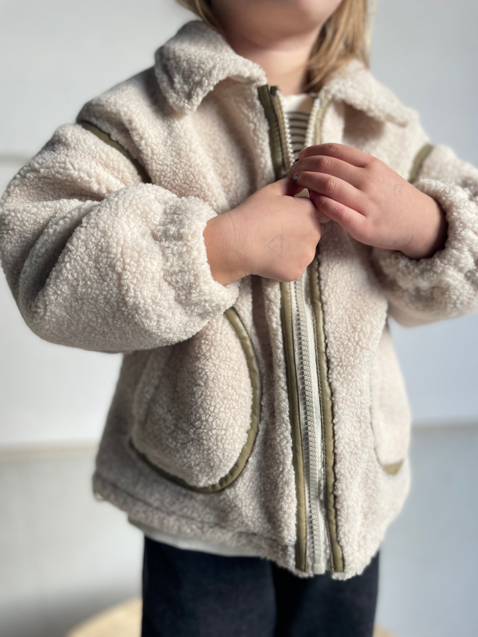 Quilted teddy jacket