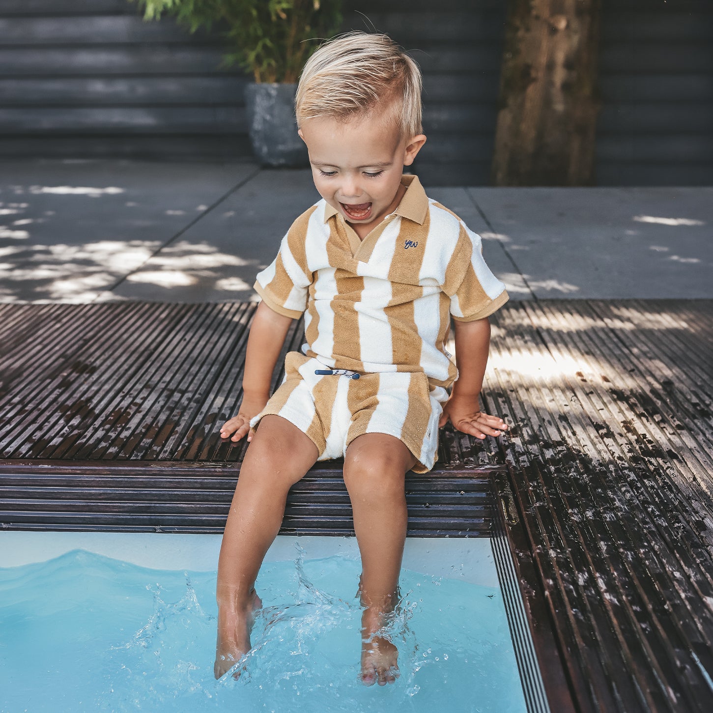 Terry striped shorts