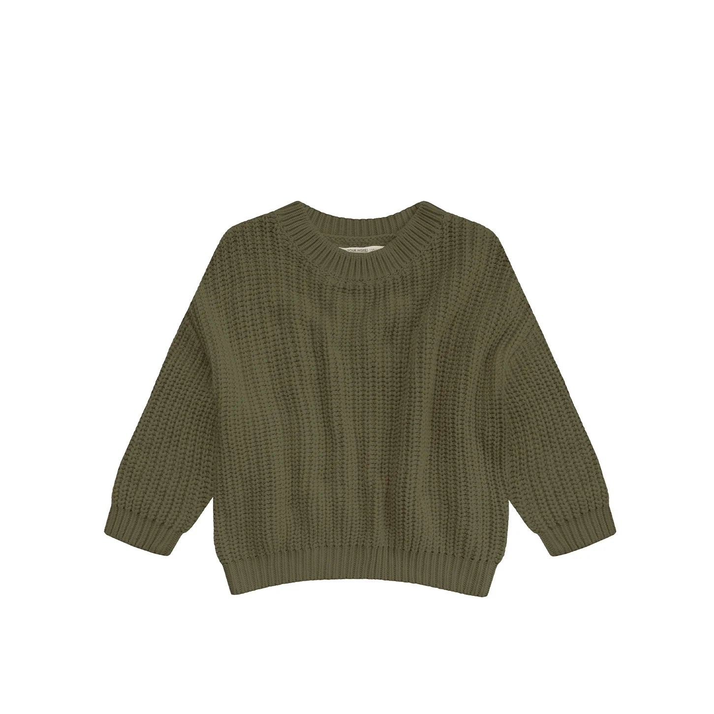 Oversized knitted sweater - kaki