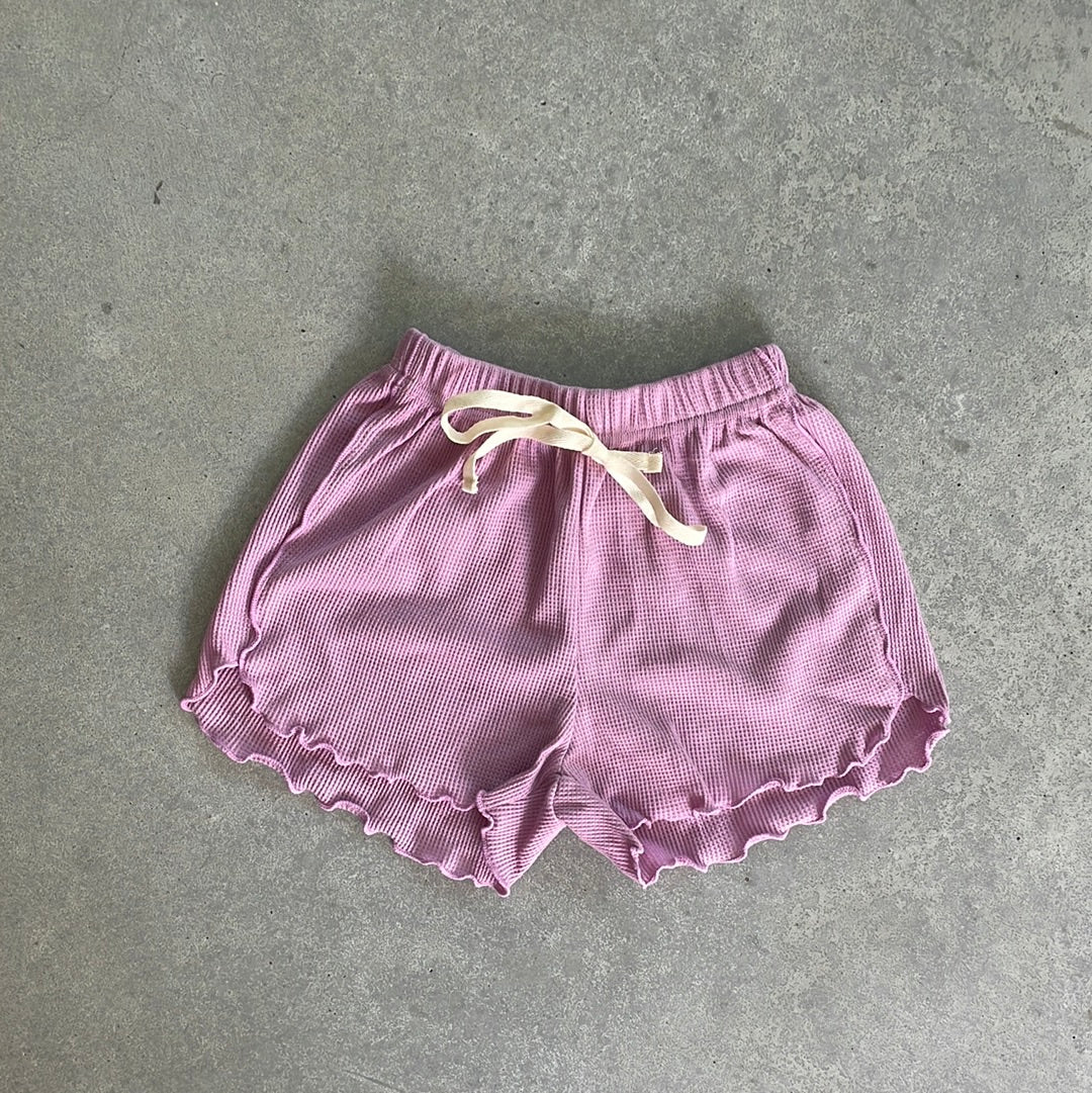 Lilac waffle shorts