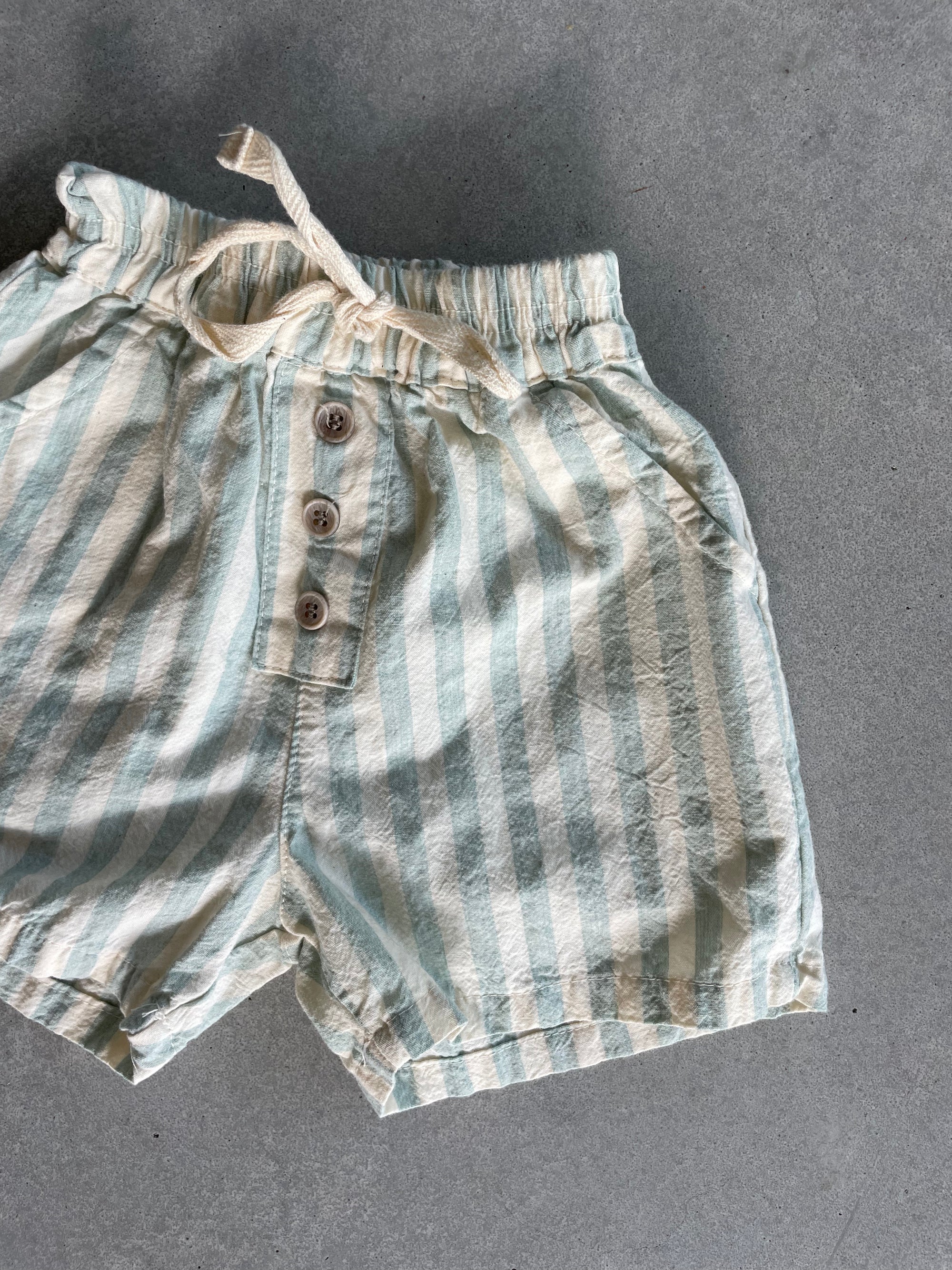 Striped button shorts