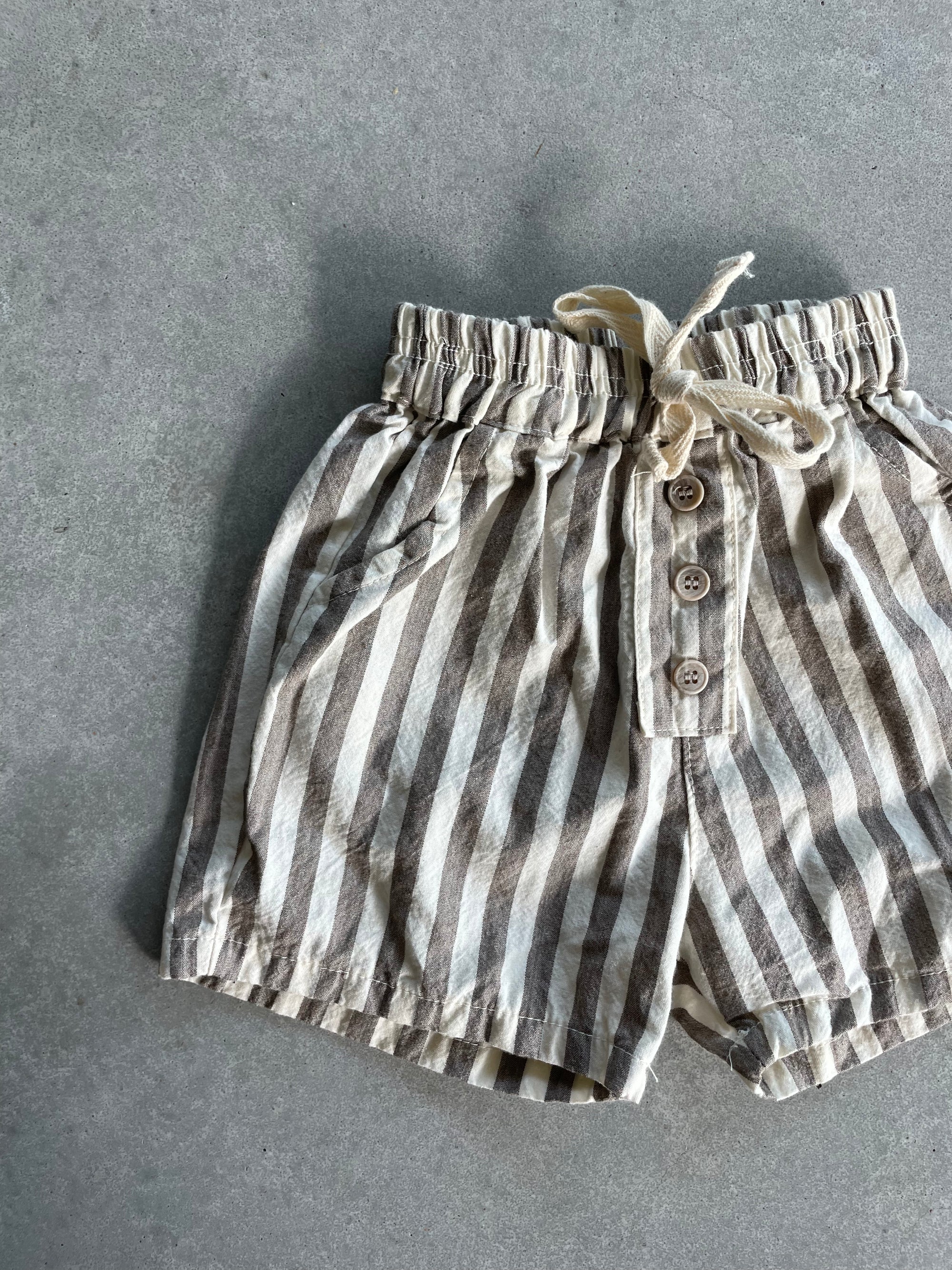 Striped button shorts