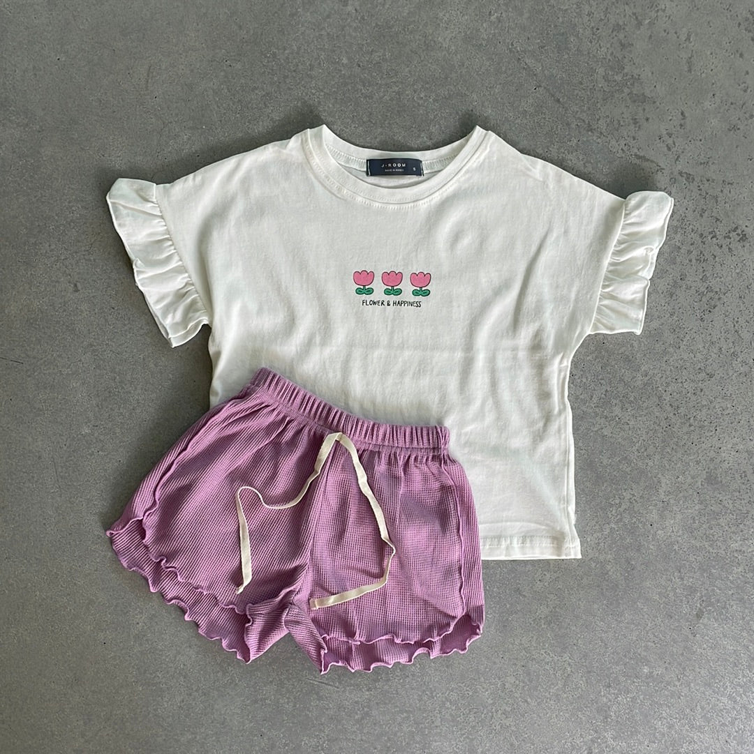 Lilac waffle shorts