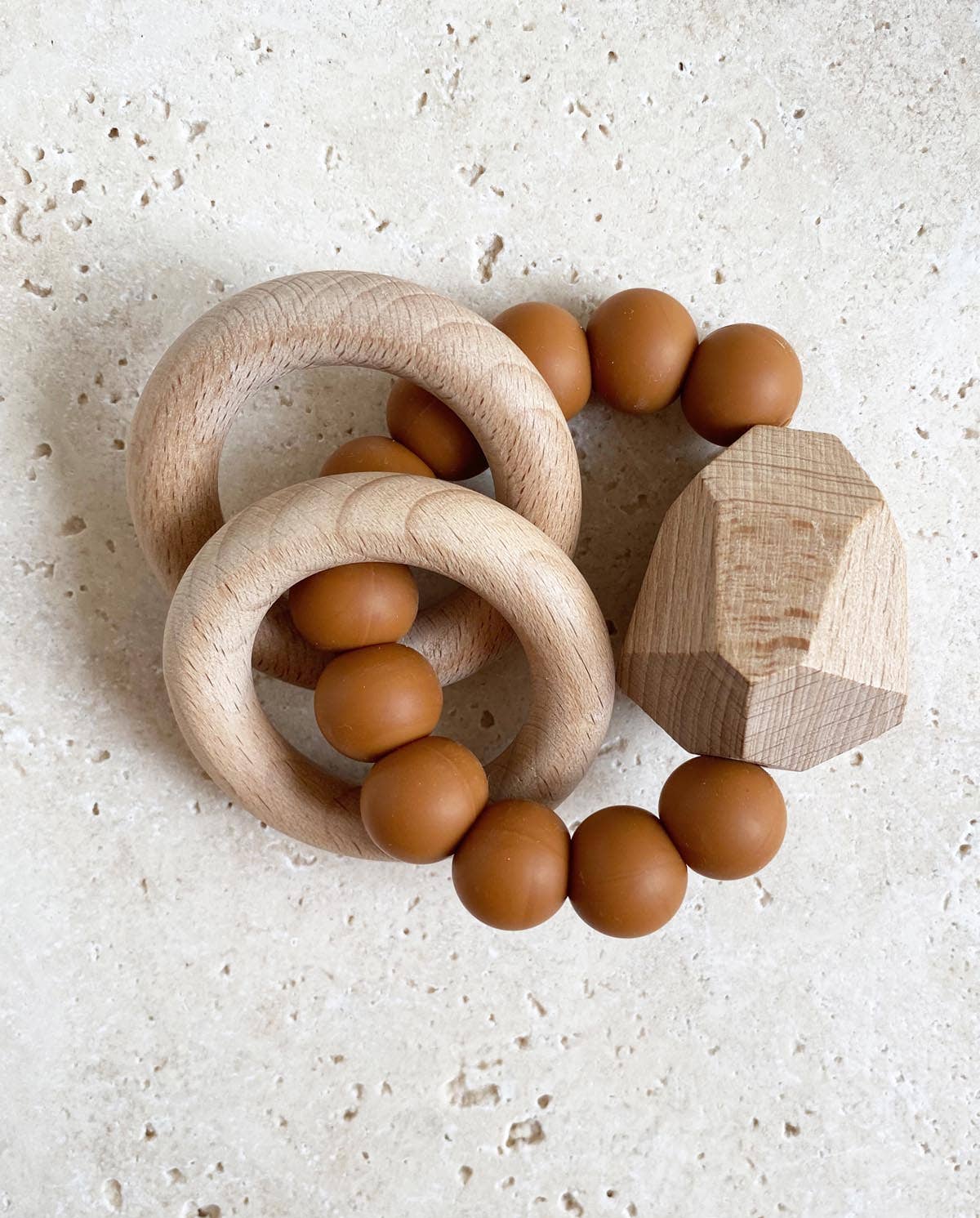 Teething ring - wood and silicone 