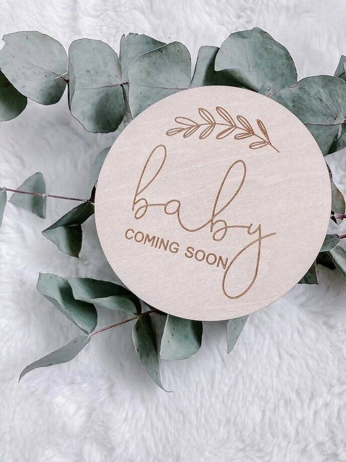 Wooden plaque - pregnancy announcement