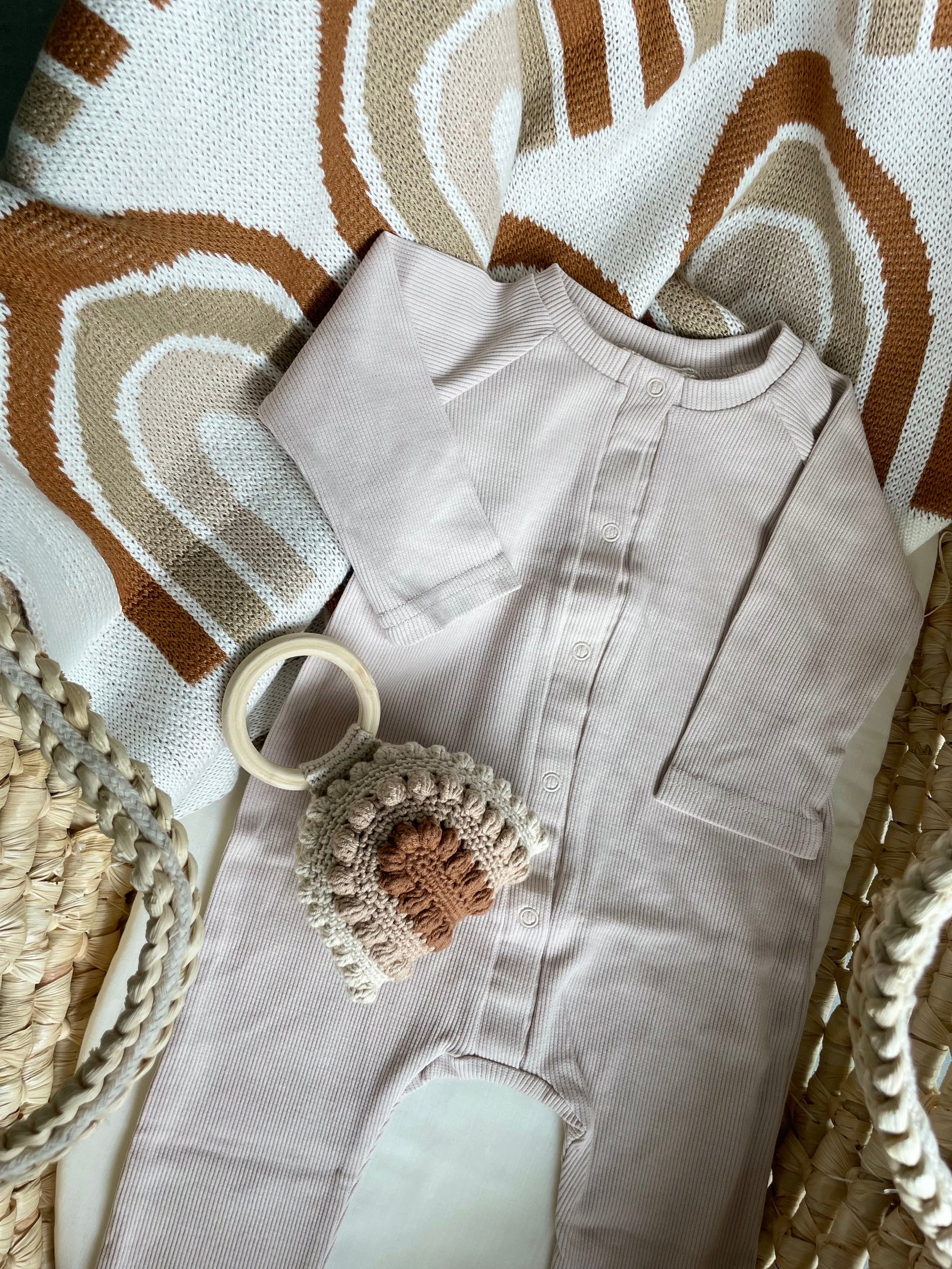 Handmade rattle - rainbow