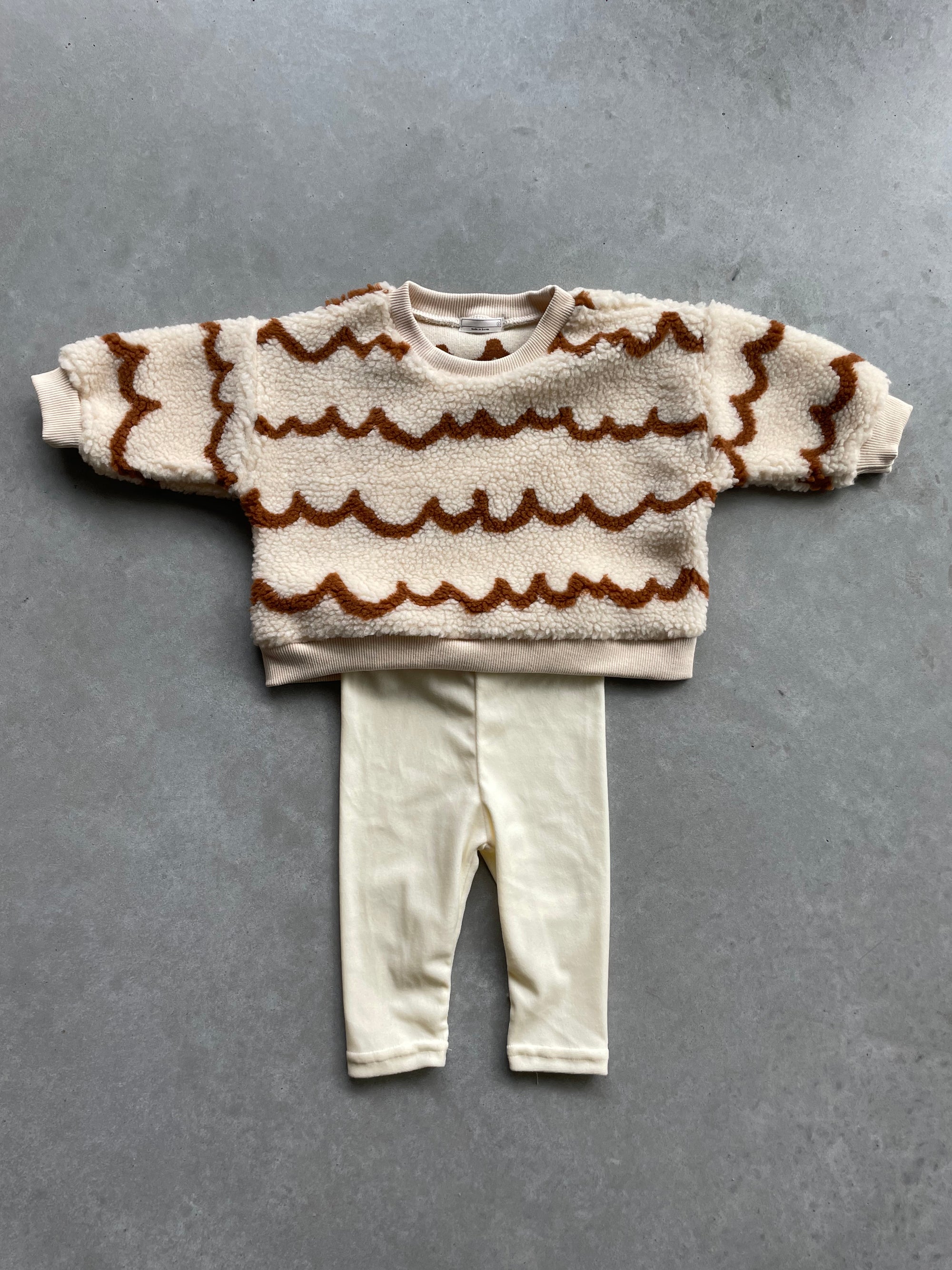 Cozy sweater in teddy fabric - SET