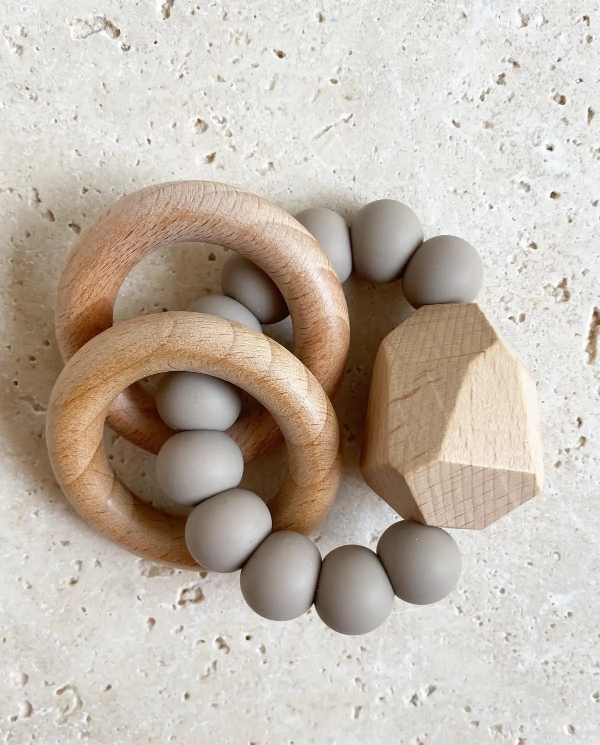 Teething ring - wood and silicone 
