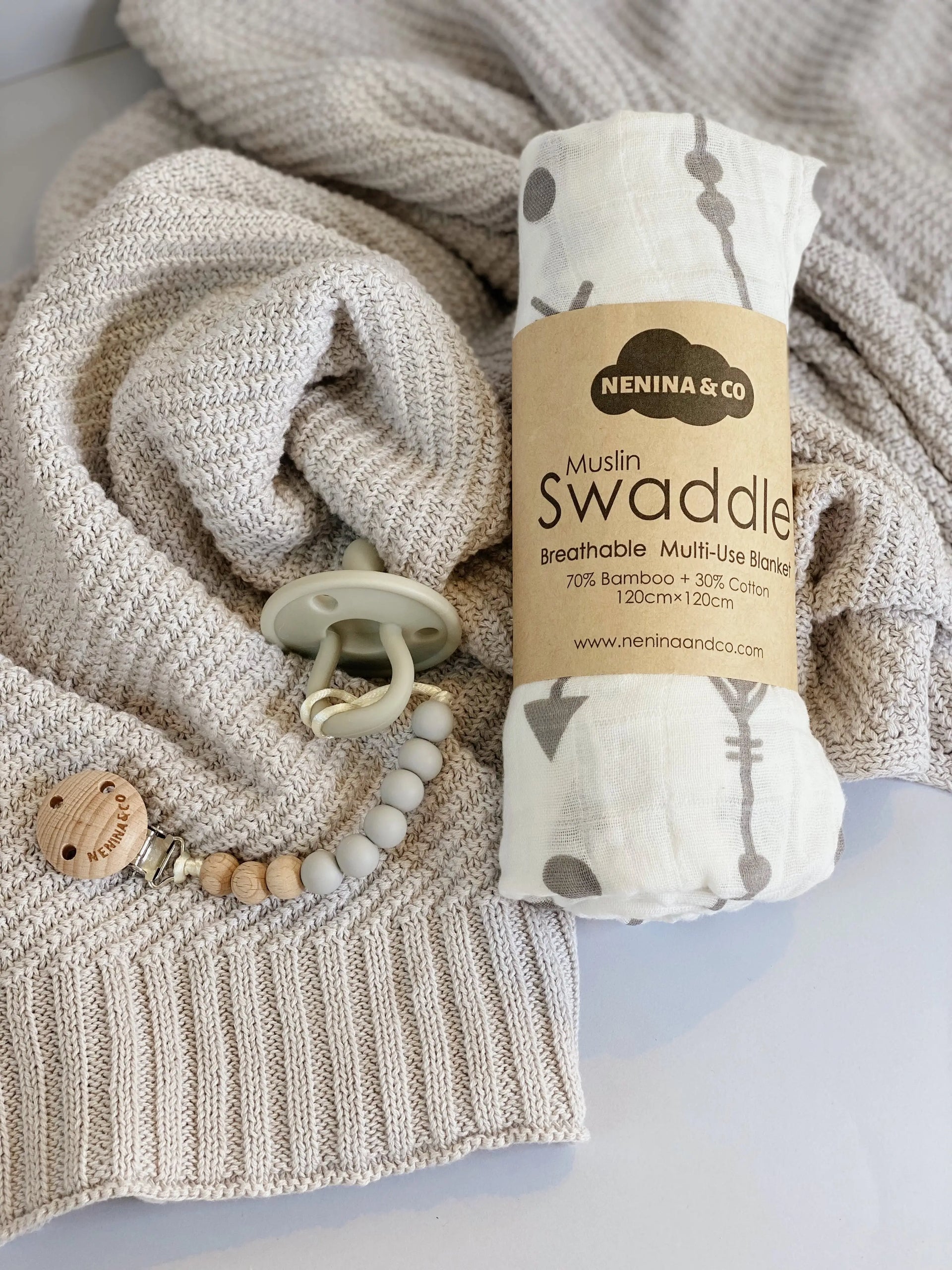 Set blanket + hydrophilic cloth + pacifier chain + pacifier