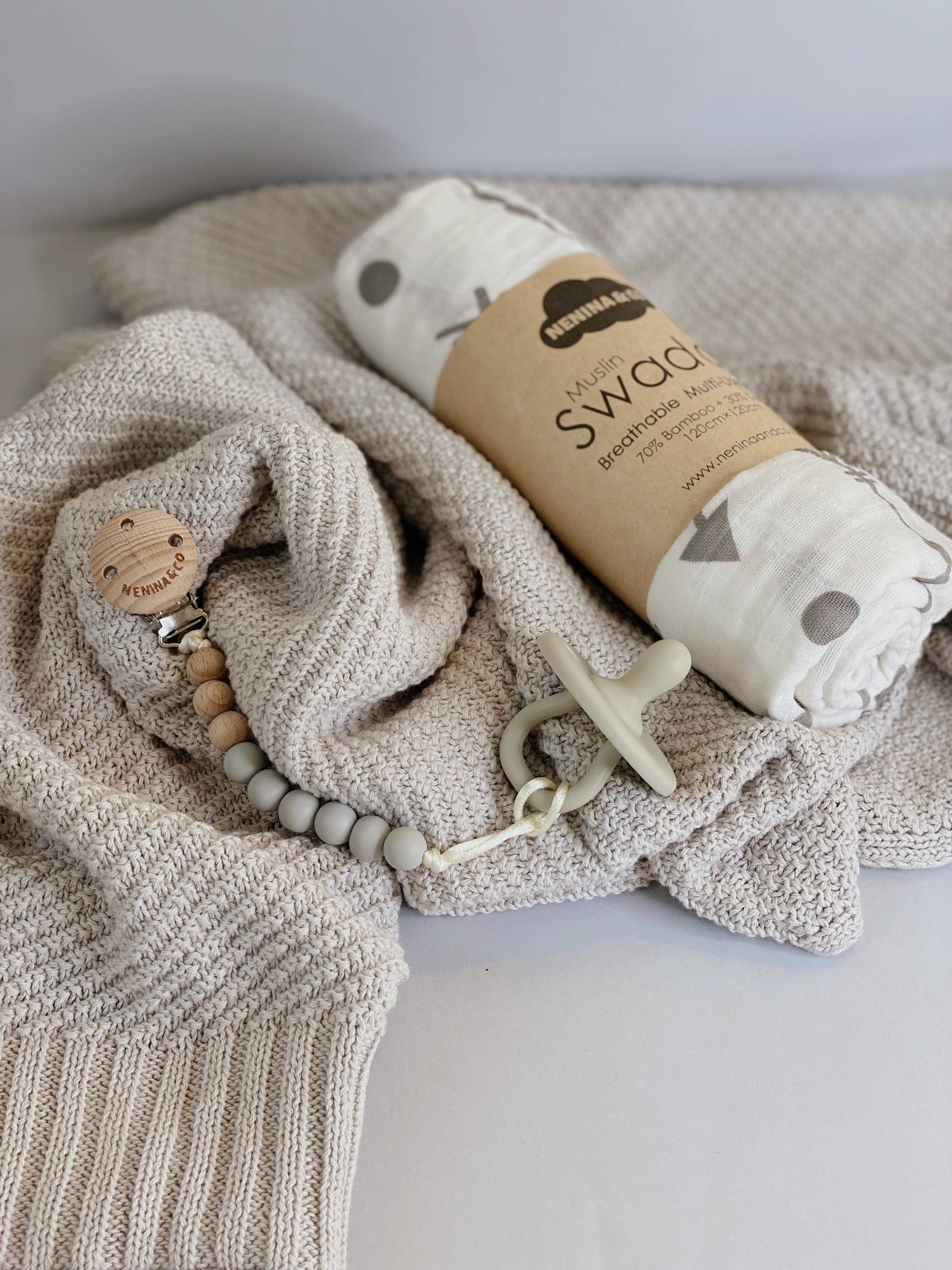 Set blanket + hydrophilic cloth + pacifier chain + pacifier