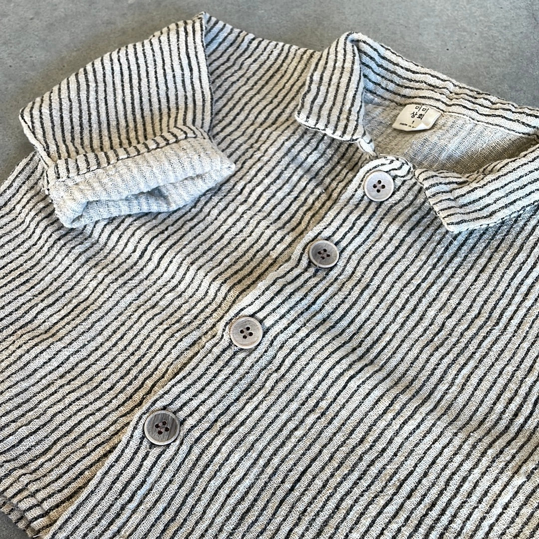 Shirt with fine stripes