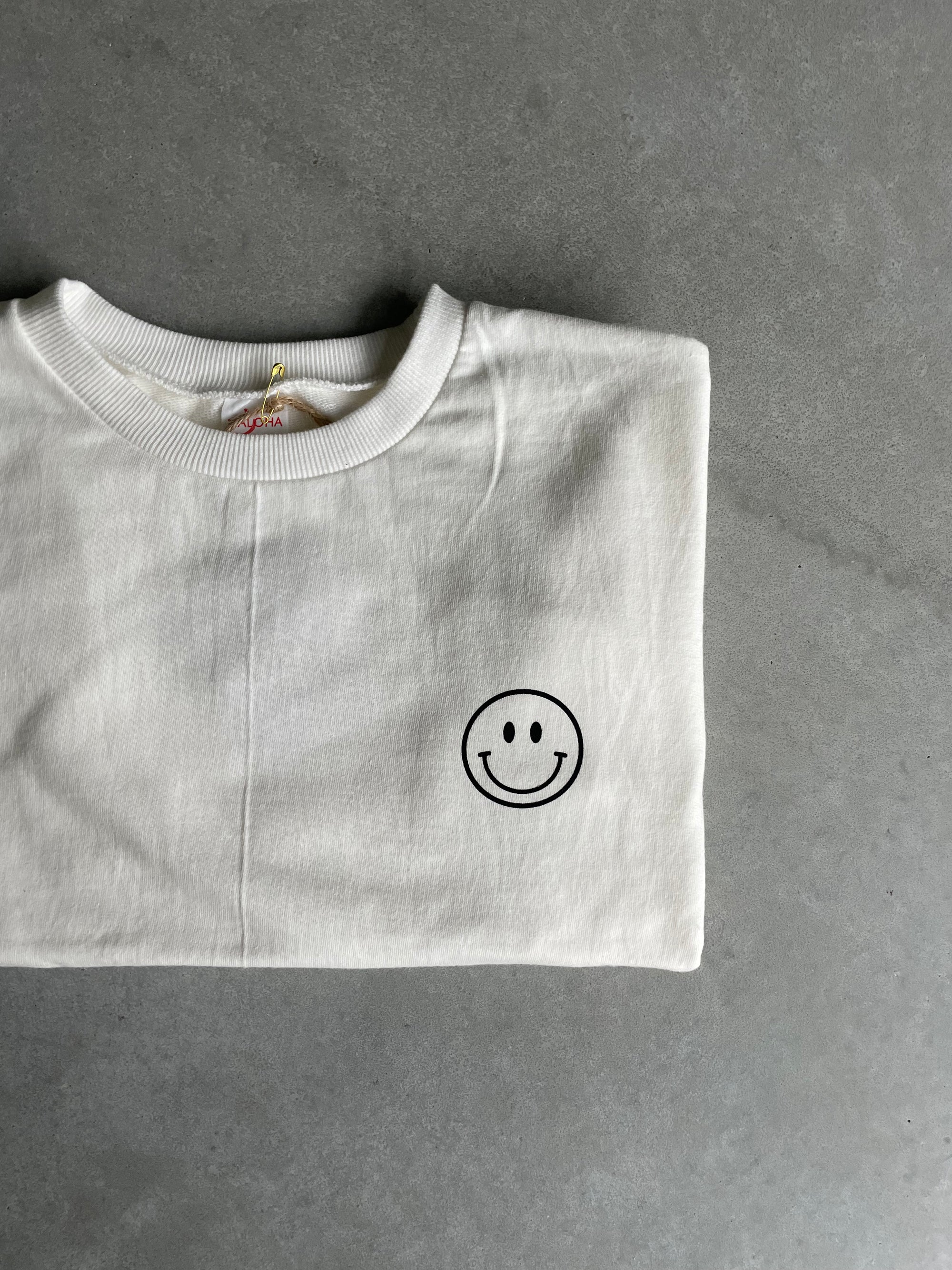 Smiley t-shirt met lange mouwen