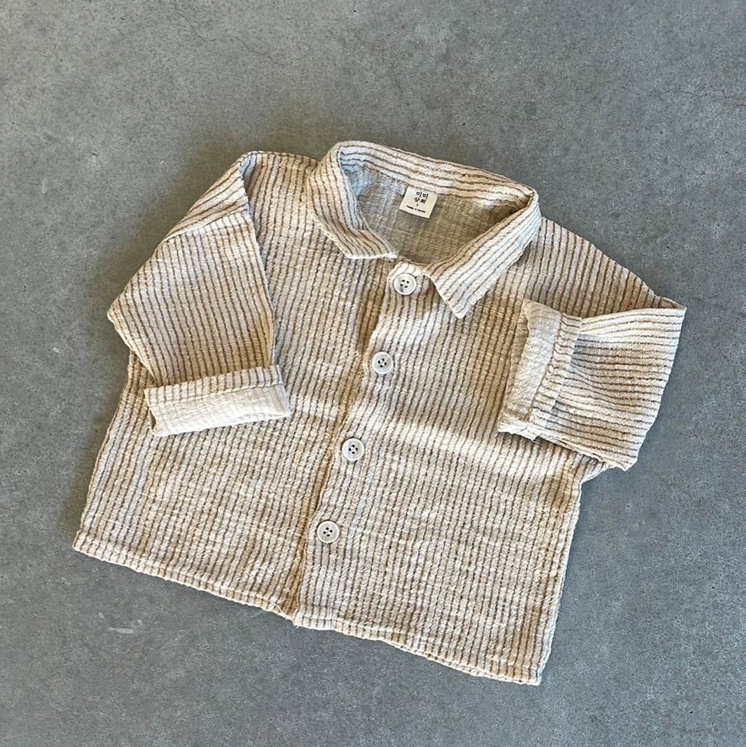 Shirt with fine stripes
